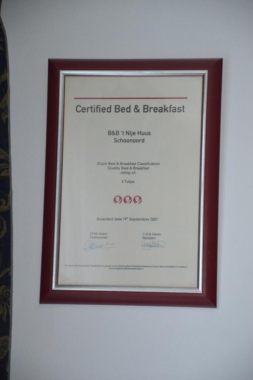 B&B 'T Nije Huus Schoonoord Экстерьер фото